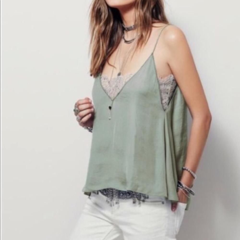Free People Satin Lace Cami
